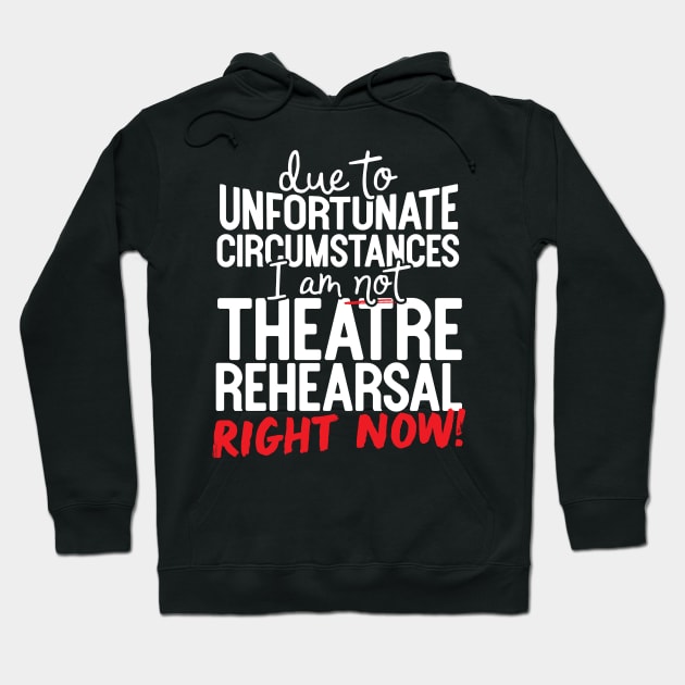 Due To Unfortunate Circumstances I Am Not At Theatre Rehearsal Right Now! Hoodie by thingsandthings